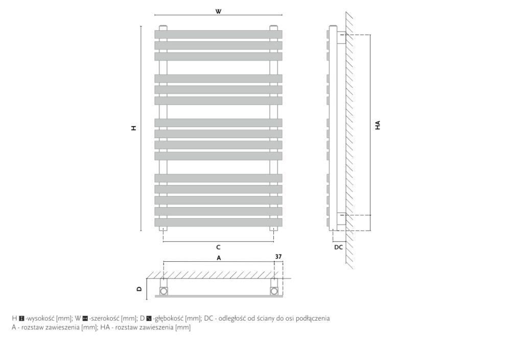 Radiator design GORGIEL CAREX ACA 130/50