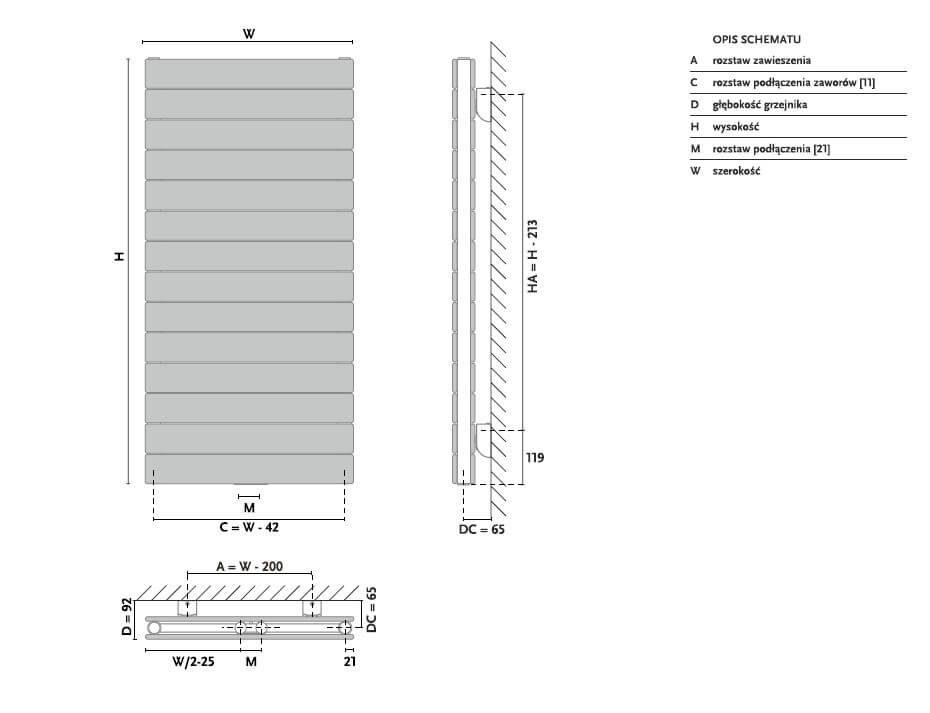 Radiator design GORGIEL ALTUS AVH2 95/ 50