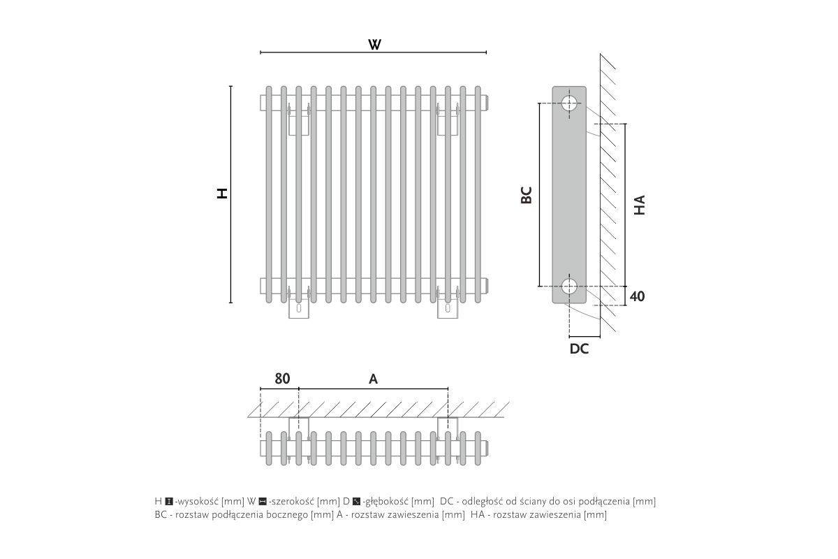 Radiator design GORGIEL IBERIS H AIB H 45/60