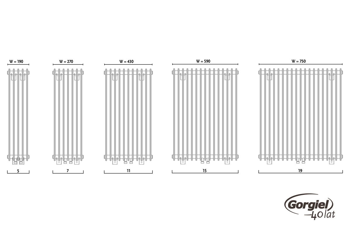 Radiator design GORGIEL IBERIS V AIB V 150/30